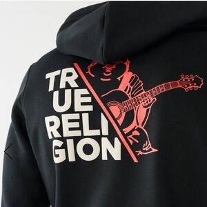 True Religion Buddha Graphic Zip Hoodie Y2K Streetwear Black Red  XL NWT